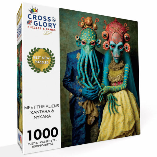 Meet the Aliens: Xantara and Nykara - 1000 Piece Jigsaw Puzzle Jigsaw Puzzles Cross & Glory