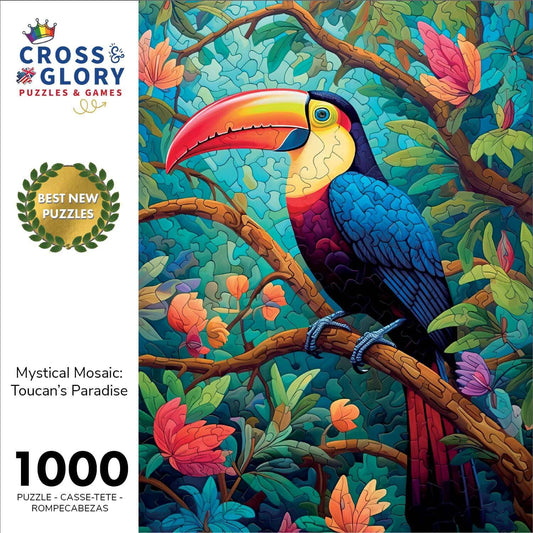 Mystical Mosaic: Toucan's Paradise - 1000 Piece Jigsaw Puzzle Jigsaw Puzzles Cross & Glory