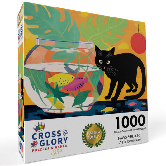 Paws & Reflect: A Fishbowl Caper - 1000 Piece Jigsaw Puzzle Jigsaw Puzzles Cross & Glory