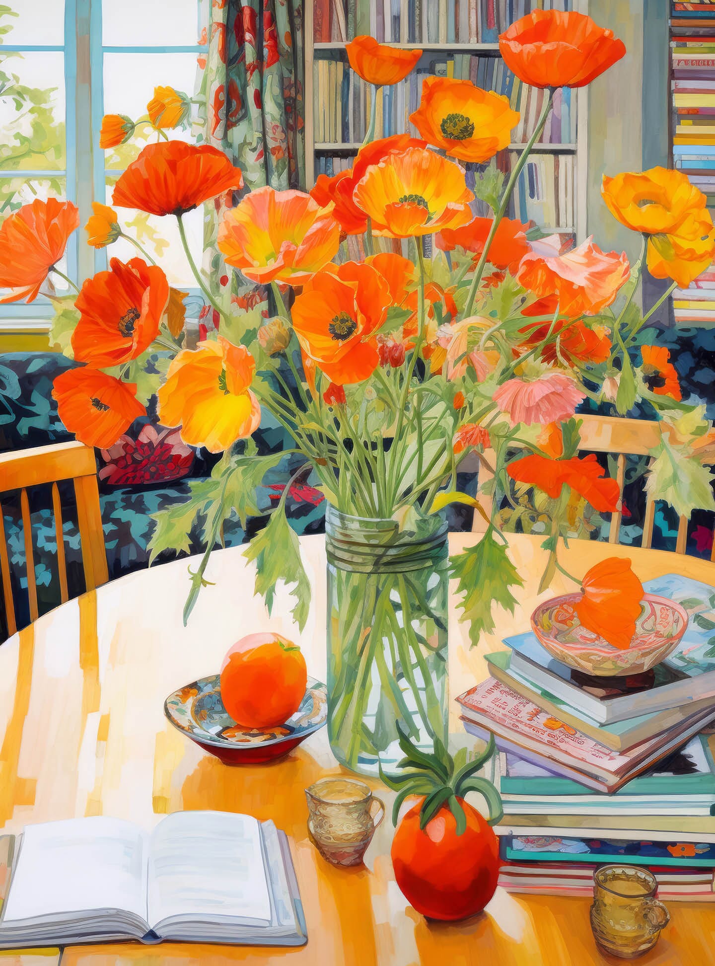 Poppies Panorama: Orange Elegance - 1000 Piece Jigsaw Puzzle Jigsaw Puzzles Cross & Glory