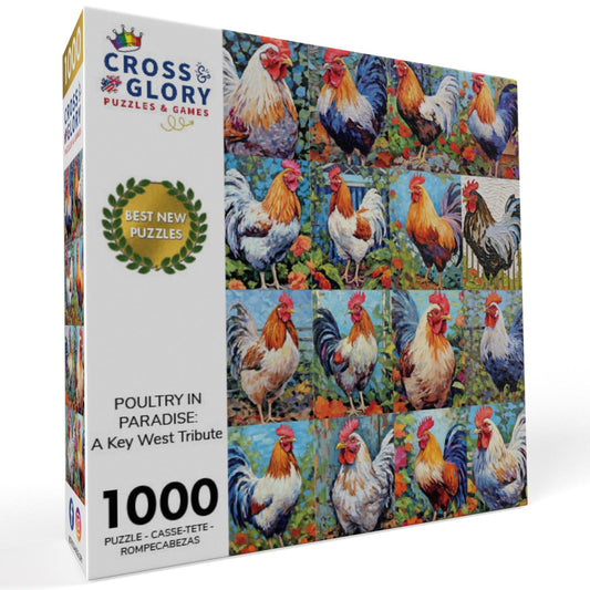 Poultry in Paradise: A Key West Tribute - 1000 Piece Jigsaw Puzzle Jigsaw Puzzles Cross & Glory