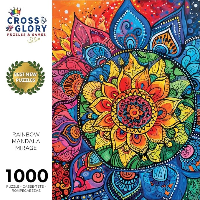 Rainbow Mandala Mirage - 1000 Piece Jigsaw Puzzle Jigsaw Puzzles Cross & Glory