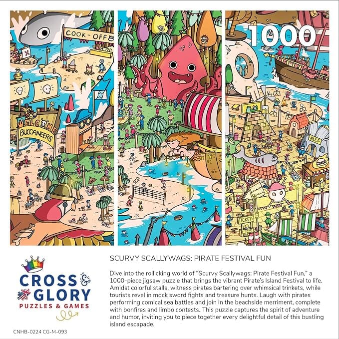 Scurvy Scallywags: Pirate Festival Fun - 1000 Piece Jigsaw Puzzle Jigsaw Puzzles Cross & Glory