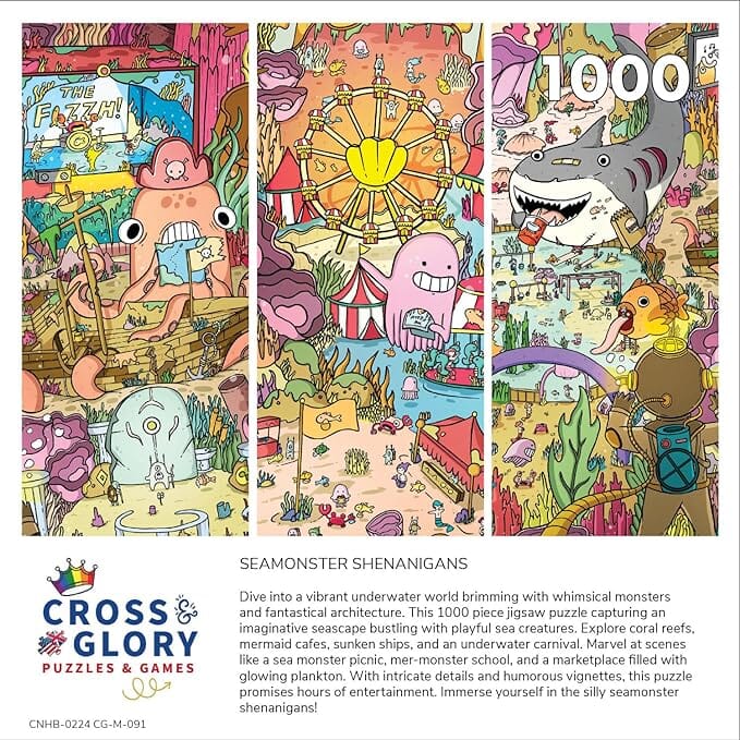 Seamonster Shenanigans - 1000 Piece Jigsaw Puzzle Jigsaw Puzzles Cross & Glory