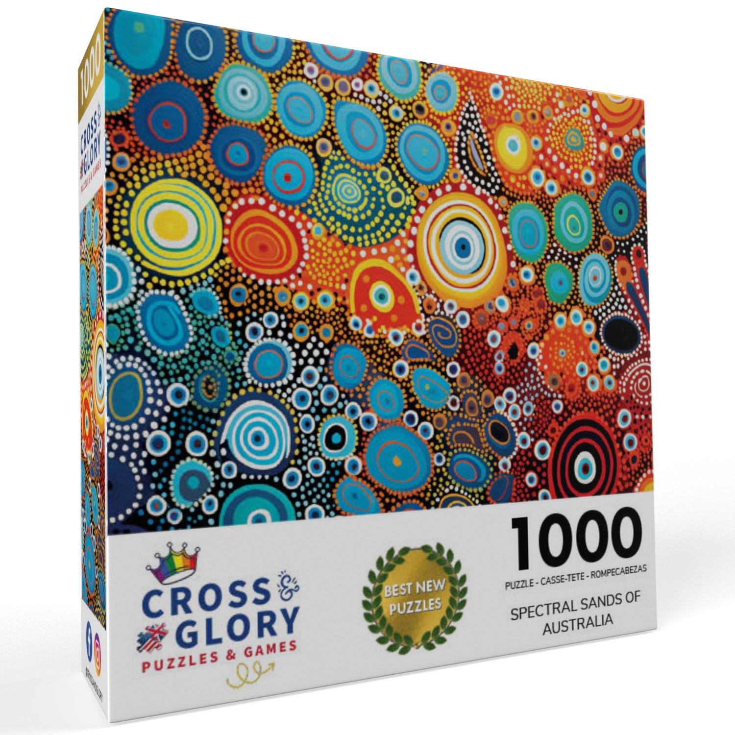 Spectral Sands of Australia - Aboriginal Art Inspired - 1000 Piece Jigsaw Puzzle Jigsaw Puzzles Cross & Glory