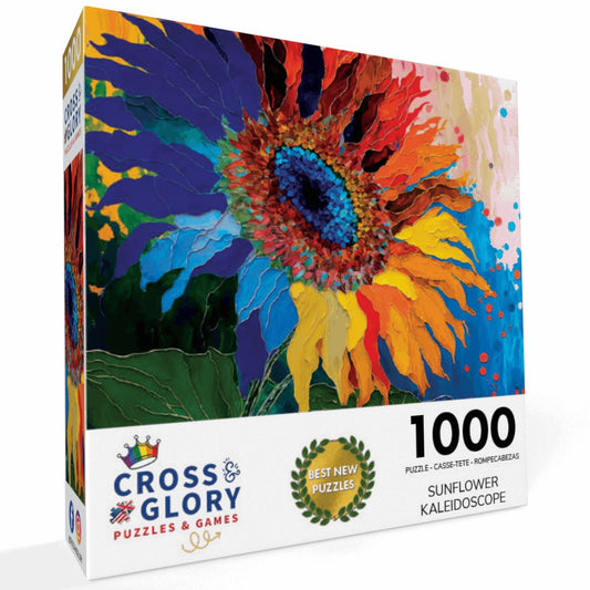 Sunflower Kaleidoscope - 1000 Piece Jigsaw Puzzle Jigsaw Puzzles Cross & Glory