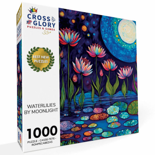 Waterlilies by Moonlight - 1000 Piece Jigsaw Puzzle Jigsaw Puzzles Cross & Glory