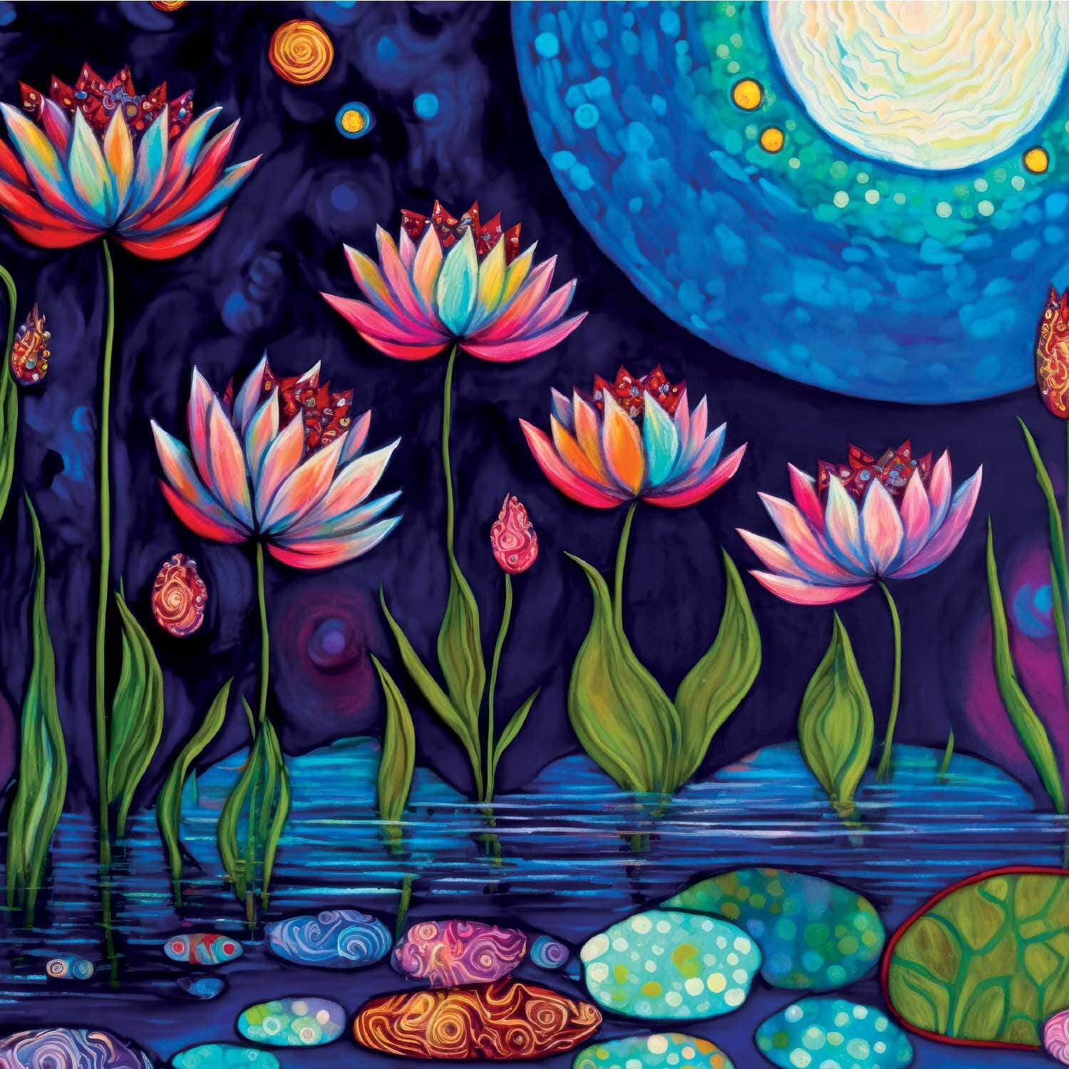 Waterlilies by Moonlight - 1000 Piece Jigsaw Puzzle Jigsaw Puzzles Cross & Glory