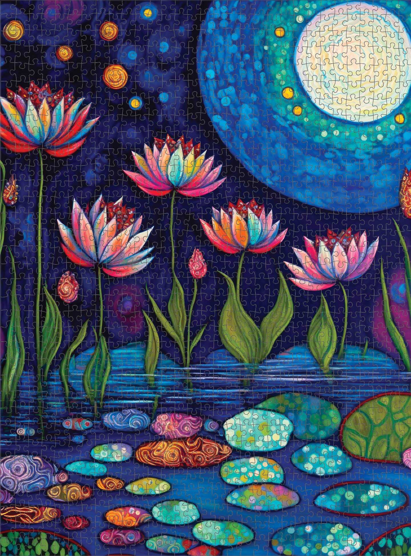 Waterlilies by Moonlight - 1000 Piece Jigsaw Puzzle Jigsaw Puzzles Cross & Glory