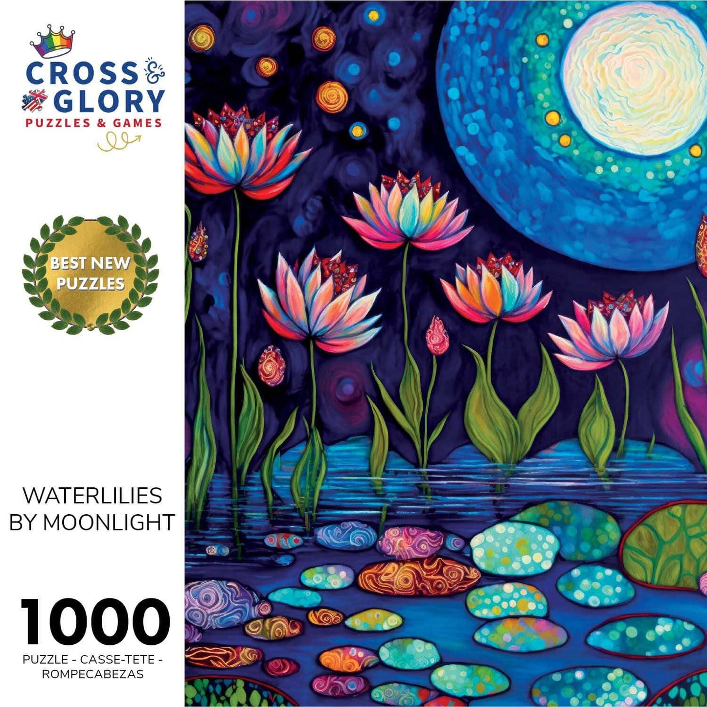 Waterlilies by Moonlight - 1000 Piece Jigsaw Puzzle Jigsaw Puzzles Cross & Glory